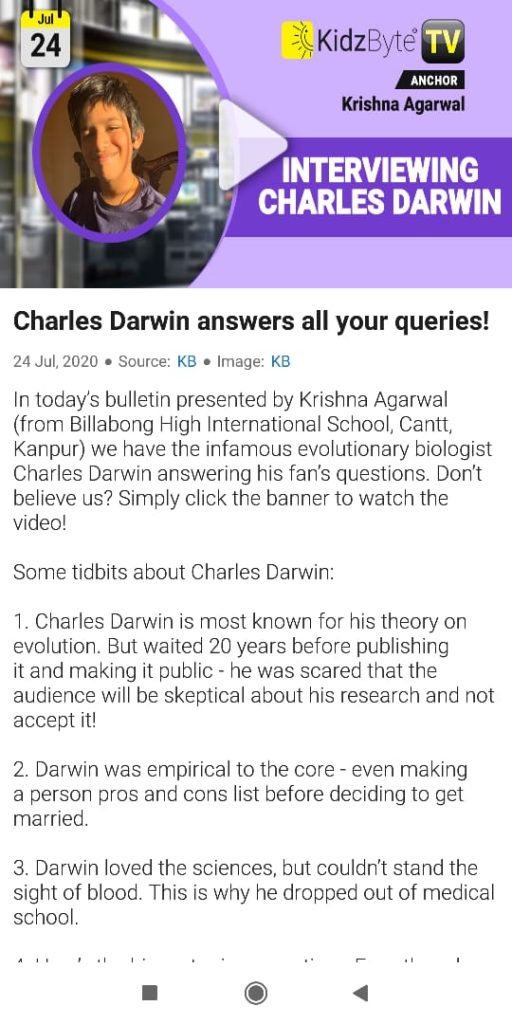 Charles Darwin answers all your queries!